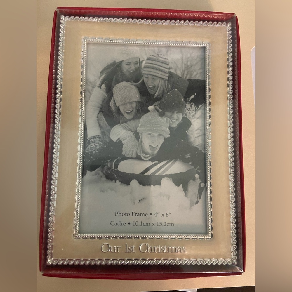 Our 1st Christmas Picture Frame-NEW in box. GREAT BRIDAL SHOWER/WEDDING PRESENT!